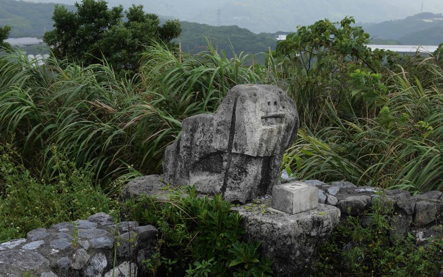 A stone fence on Ishiyama Observatory.